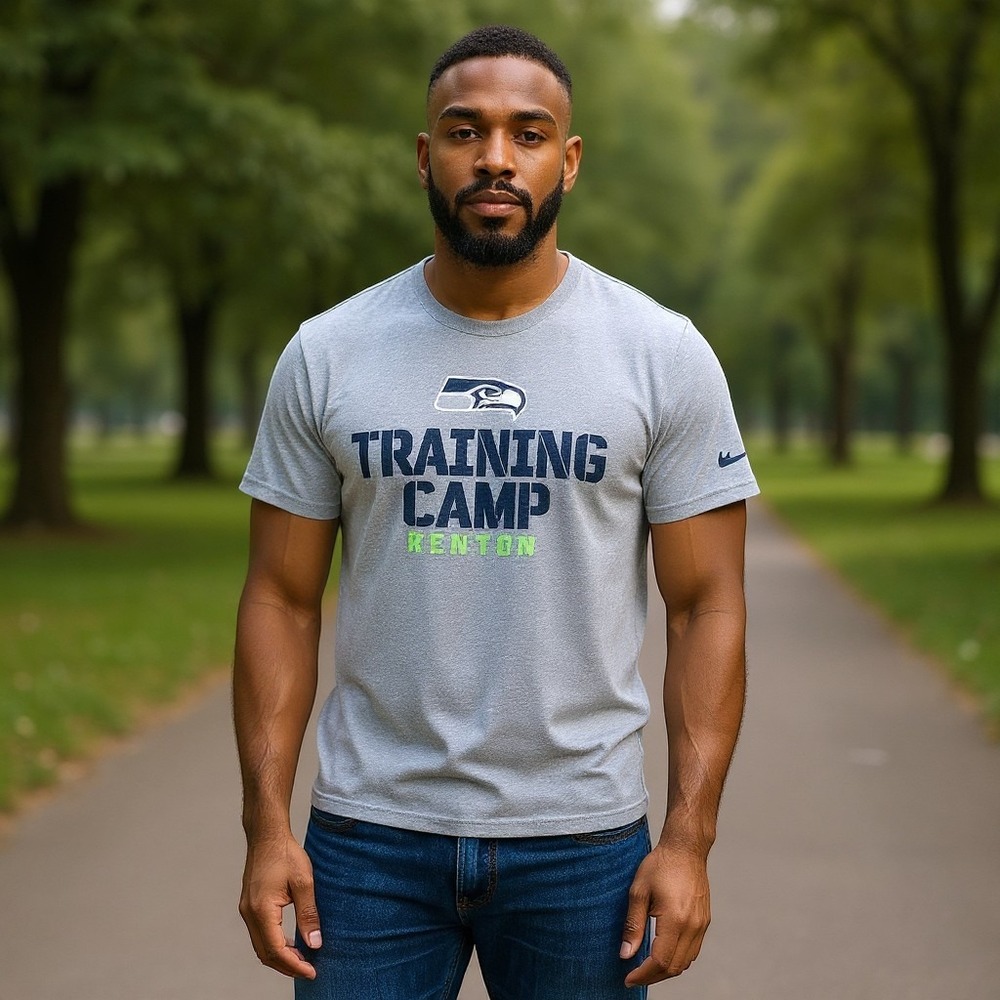 Nike Seattle Seahawks Training Camp Renton Gray Dri-FIT T-Shirt Mens Medium